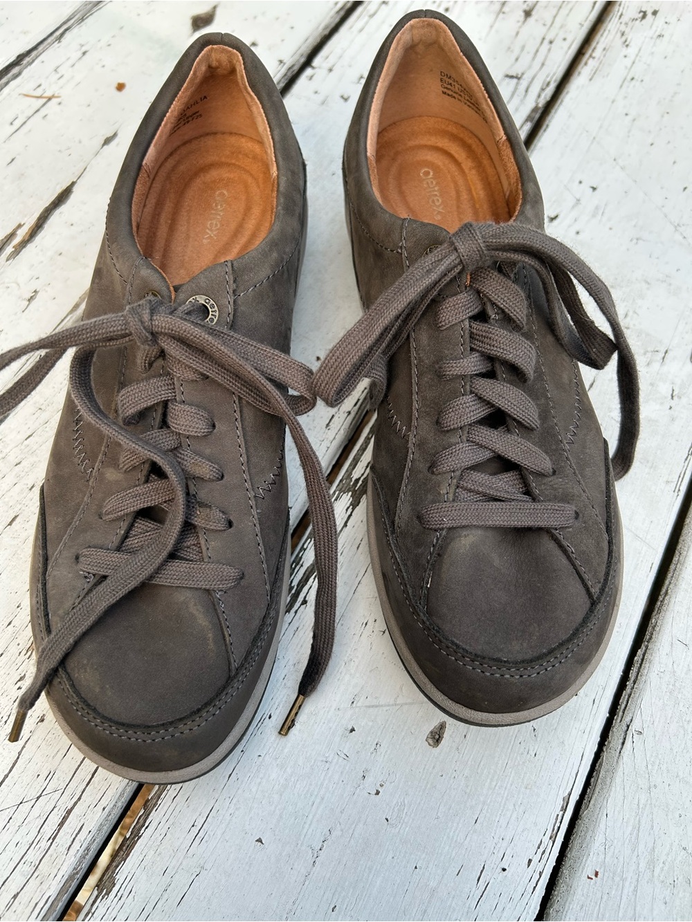 Women's Aetrex Dahlia Grey Casual Lace-Up Sneakers